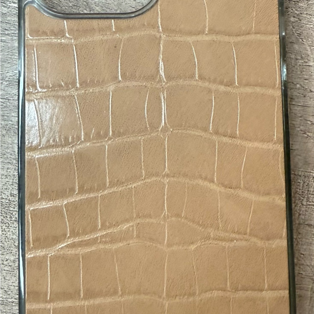 FLAUNT SQUARE Tan Crocodile Pattern iPhone 13 Pro Max Case